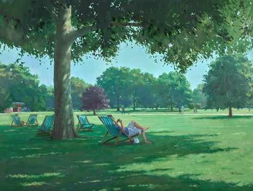 Under The Trees,St James Park by Charles Rowbotham - Original Painting on Board